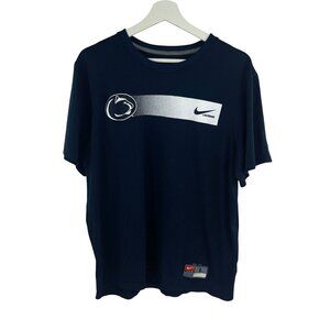 Nike Dri-Fit Team Tee Shirt Penn State Logo Navy Blue L Short Sleeve Casual